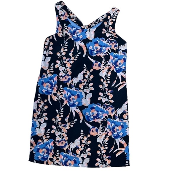 Gap Factory Sundress w/Knot Racer Back Navy w/ Floral Print EUC  XS - Picture 5 of 7